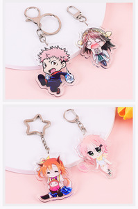Acrylic Cartoon Reversible Key Chain with Dual Design Customized Color & Logo Waterproof for <b>Backpacks</b> - Product Image 4