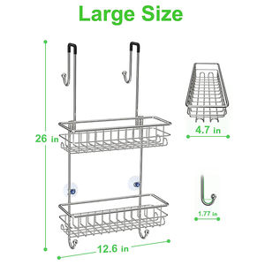 Estante de almacenamiento para ducha de la mejor calidad, conjunto de <span class=keywords><strong>accesorios</strong></span> de champú colgante para <span class=keywords><strong>baño</strong></span> de vidrio, estante organizador Caddy <span class=keywords><strong>sin</strong></span> perforación - Product Image 3
