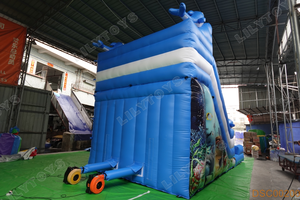 Lilytoys ngoài trời lớn thương mại ướt nhà bị trả lại PARC aquatique gonflable <span class=keywords><strong>Inflatable</strong></span> cá heo trượt nước với hồ bơi - Product Image 4