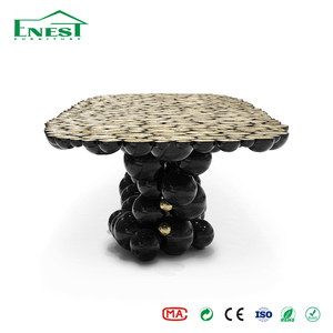 <span class=keywords><strong>Mesa</strong></span> de Comedor de Diseño Italiano de Lujo con Base Ovalada de Burbujas, Tablero de Latón Dorado de Lujo para Decoración de Villas, Mansiones y Restaurantes de Alta Gama - Product Image 2