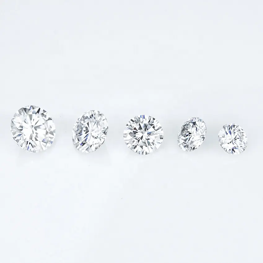 Moissanita de diamante, piedra de moissanita blanca de alta calidad, corte brillante, forma redonda, venta al por mayor