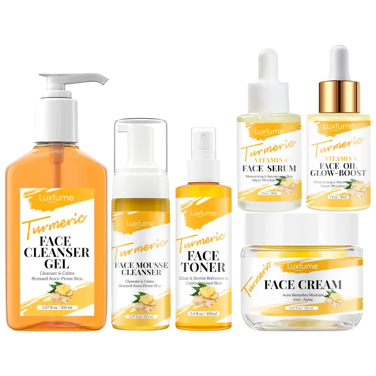 OEM/ODM 100% Pure Skin Care Products Whitening Brightening Vitamin C Turmeric Skin Care Set