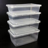 Boîte à bento de préparation de repas rectangulaire jetable au micro-ondes, capacité de 1000ml, injection à emporter en plastique PP