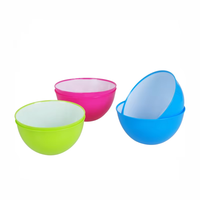 Ensemble de saladiers en plastique bicolore de 0,7 L, saladiers de petite taille