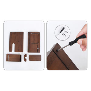 แท่นวางโทรศัพท์มือถือแบบตั้งโต๊ะทำจากไม้ แท่นวางโชว์ นาฬิกา แว่นตา ที่เก็บของอเนกประสงค์ ของตกแต่งบ้าน - Product Image 5