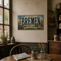 Placa Metálica Decorativa Vintage de Alemania, Bremen, Estilo Rústico, para Bar, Garaje, Decoración de Pared