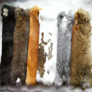 Materias Primas de piel de conejo de piel Pieles de conejo ropa al por mayor marrón grueso y suave materias primas o teñido de gran tamaño genuino de piel de conejo de piel