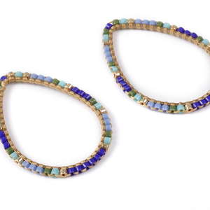 Pendientes de cuentas Miyuki hechos a mano, felicidad artesanal - Product Image 1