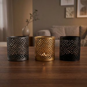 Porte-bougie décoratif en fer élégant et moderne, résistant à la chaleur, durable, de qualité supérieure, léger, pour la table, décoration d'intérieur, décorations de mariage - Product Image 4
