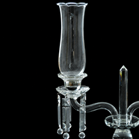 Grand bougeoir cylindrique en cristal pour bougie hurricane, centre de table pour mariage et Noël, décoration écologique faite à la main en argent