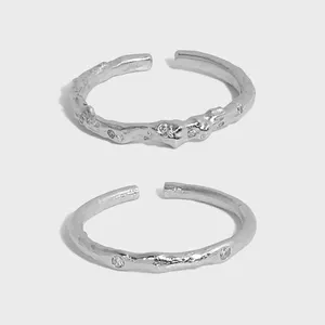 Minimalista semplice 1.6mm 2mm alto anello in argento lucido 925 anelli Sterling Finger anello di fidanzamento anello di nozze Unisex