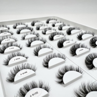 Faux Cils Vrac Marque Privée 5D Fluffy Russe en Bande 3D Faux Vison 15mm Courbés Naturels