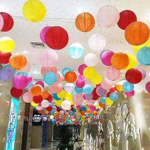 Lanternes en papier de couleur unie en gros, artisanat, ensemble de tailles variées pour décorations de mariage et de fête - Product Image 2