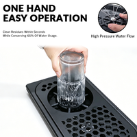 Rinse-verres moderne Cutedai 1720 certifié CE, économiseur d'eau, en laiton et acier inoxydable, finition laquée, à poser sur comptoir, noir, pour la maison