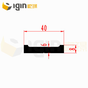 Plaque de pression en alliage d'aluminium Igin pour mur-rideau 40 mm 6,5x3,0 mm pour la construction et la décoration - Product Image 3