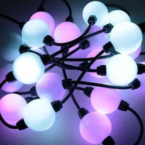 SHIJI extérieur étanche personnalisé DMX LED 50mm rvb couleur point d'éclairage suspendu décoratif Led guirlande lumineuse boule de lumière