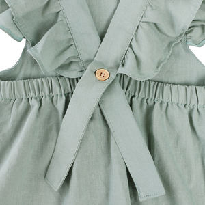 Vestiti all'ingrosso della boutique infantile di modo increspature senza maniche per bambini in tessuto di lino solido <span class=keywords><strong>vestito</strong></span> da bambina - Product Image 6