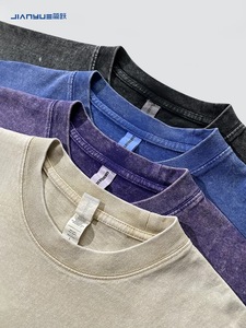 Camiseta Larga de Corte Cuadrado y Tejido Grueso con Lavado Ácido y Estampado |   Camiseta Blanca Personalizada Extra Grande de 300 g/m², 100 % Algodón, <span class=keywords><strong>Estilo</strong></span> Urbano para Hombre - Product Image 2
