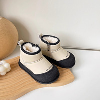 Bottes d'hiver pour enfants D4109, garçons et filles, antidérapantes, imperméables, dessus en velours, doublure en fourrure, semelle intermédiaire en caoutchouc, grandes tailles, chaussures chaudes