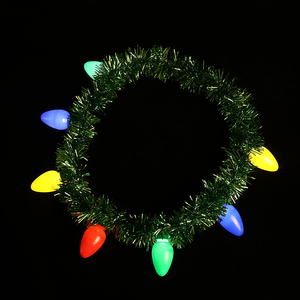 Phát sáng trong bóng tối bên Vòng cổ ánh sáng lên 7 <span class=keywords><strong>Led</strong></span> Cây giáng sinh kẹo mía bông tuyết - Product Image 4