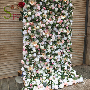 Tela enrollada en la espalda para decoración de fondo de boda, decoración de flores de seda blanca y marfil, SPR, superventas - Product Image 2
