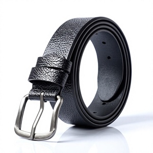 Cinturón de Cuero Genuino de Piel de Vaca para Hombre con Hebilla Cuadrada de Aleación, Logotipo Personalizado, Estilo Formal y Casual, 3.4cm de Ancho - Product Image 1