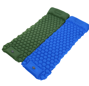 Matelas <span class=keywords><strong>de</strong></span> <span class=keywords><strong>couchage</strong></span> gonflable ultra léger en PVC avec oreiller intégré, motif hexagonal, pompe intégrée, imperméable - Product Image 1