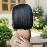 Perruque Bob en dentelle suisse haute densité, lisse et soyeuse, 100 % cheveux humains vierges vietnamiens, sans colle, pré-épilée pour femmes noires