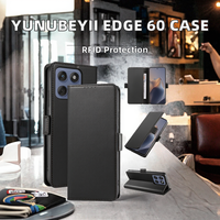 Étui portefeuille de luxe en PU Yunubeyii pour Motorola Edge 60/60 Fusion [Blocage RFID] [Magnétique] [Emplacement pour cartes] [Support] [Noir]
