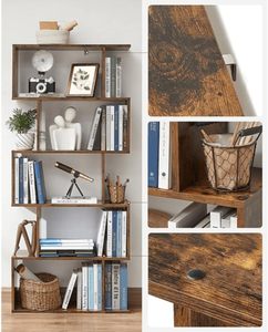 Kệ sách tùy chỉnh mộc mạc Nâu <span class=keywords><strong>5</strong></span>-Tier kệ sách cho phòng khách hiển thị - Product Image 4