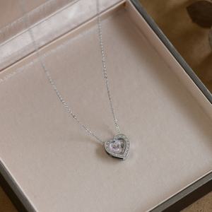 Collar con Colgante de Acero Inoxidable en Forma de Corazón 3D para Mujer, con Cadena a Juego en Color Durazno Degradado, Ideal para Regalo de Fiesta - Product Image 4