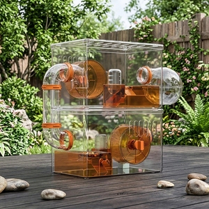 Cage Améliorée de Luxe en Plastique pour Hamster et Lapin – Ajustable, Durable, Amovible et Respirante – Espace Extra-Large – Style Minimaliste - Product Image 5