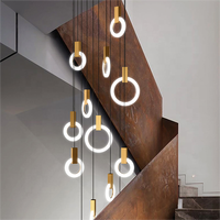 Lustre d'escalier duplex de villa de processus givré de lumière de suspension de salle à manger la plus vendue de haute qualité