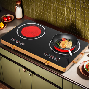 Cuisinière électrique en céramique à double brûleur, cuisinière infrarouge, économie d'énergie, chauffage rapide, panneau en verre durable, utilisation en cuisine - Product Image 1