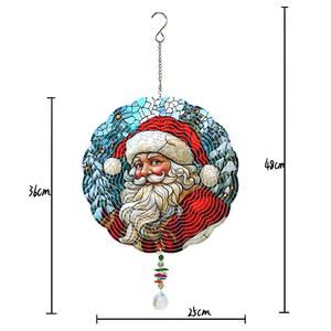 Carillon éolien de Noël 3D rotatif en acier inoxydable, résistant aux intempéries, décoratif, de luxe et coloré pour jardin - Product Image 5