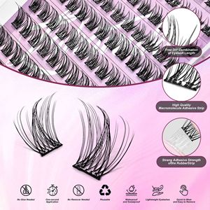 Cils individuels segmentés sans colle, volumineux et bouclés, auto-adhésifs, pour un maquillage quotidien des yeux. - Product Image 4