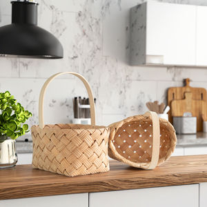 인기 맞춤형 버드나무 수공예 피크닉 바구니 가정용 버드나무 과일 바구니 - Product Image 2