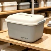 Boîte de rangement multifonctionnelle grande capacité avec poignée creuse pour l'organisation domestique, en plastique PP non toxique
