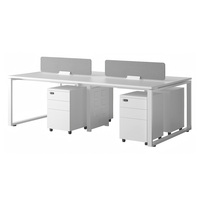 Poste de travail de bureau individuel moderne en bois avec cloison de séparation, bureau d'ordinateur, table de direction blanche pour employés, ensemble de mobilier