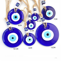 Décoration murale et de porte Nazar bleue faite à la main, grande taille, en verre, motif œil turc contre le mauvais œil, et porte-clés œil turc pour décoration de voiture