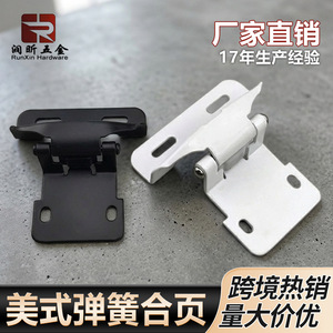 Charnière à ressort de style américain Runxin, charnière à fermeture automatique pour porte d'armoire en fer semi-couvert de 1,5 mm - Product Image 2