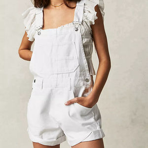 Channel 5 Colors Women's Casual Adjusted Strap Shortalls <strong>Denim</strong> Bib <strong>Dungaree</strong> Overall <strong>Shorts</strong> With Pockets - Product Image 3