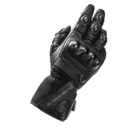 Gants de moto en cuir à doigts entiers, tactiles, avec protection rigide des articulations