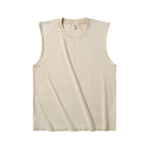 Washed Cotton Men's Tank <b>Top</b> Sleeveless Vest Loose Fit O-Neck Casual Streetwear Workout Tee - Product Image 5