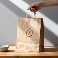 Sacs en papier kraft recyclables de luxe avec poignées en corde de coton et fond carré - Emballage personnalisé avec logo