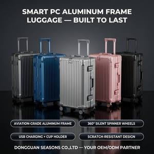 Valise à roulettes rigide classique et durable pour PC intelligent avec port de chargement USB, support de téléphone, crochet, serrure TSA, roulettes 360° OEM/ODM - Product Image 1