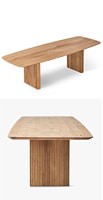 Table et chaises de salle à manger en bois massif de style nordique moderne, table rectangulaire pour négociations et conférences