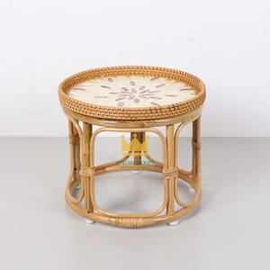 Table d'appoint ronde en rotin et nacre au design moderne, prix le plus bas, mobilier de maison, vente flash du Vietnam - Product Image 2