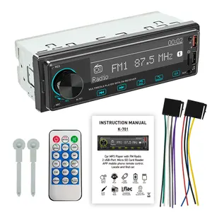 راديو سيارة بشاشة LCD من 1 دين مشغل MP3 مع راديو BT FM و2 منافذ USB و4RCA مشغل CD 7388 ic للسيارة ومشغل mp3 وUSB