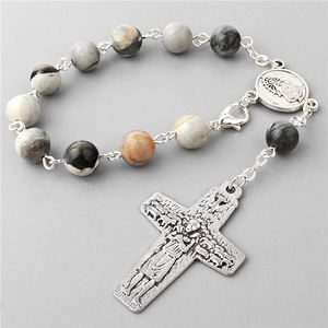 Perles en pierre de Picasso de 8mm, pièces, pour chapelet pastoral religieux, pièce centrale en polyéthylène, pour la décoration de voiture - Product Image 2